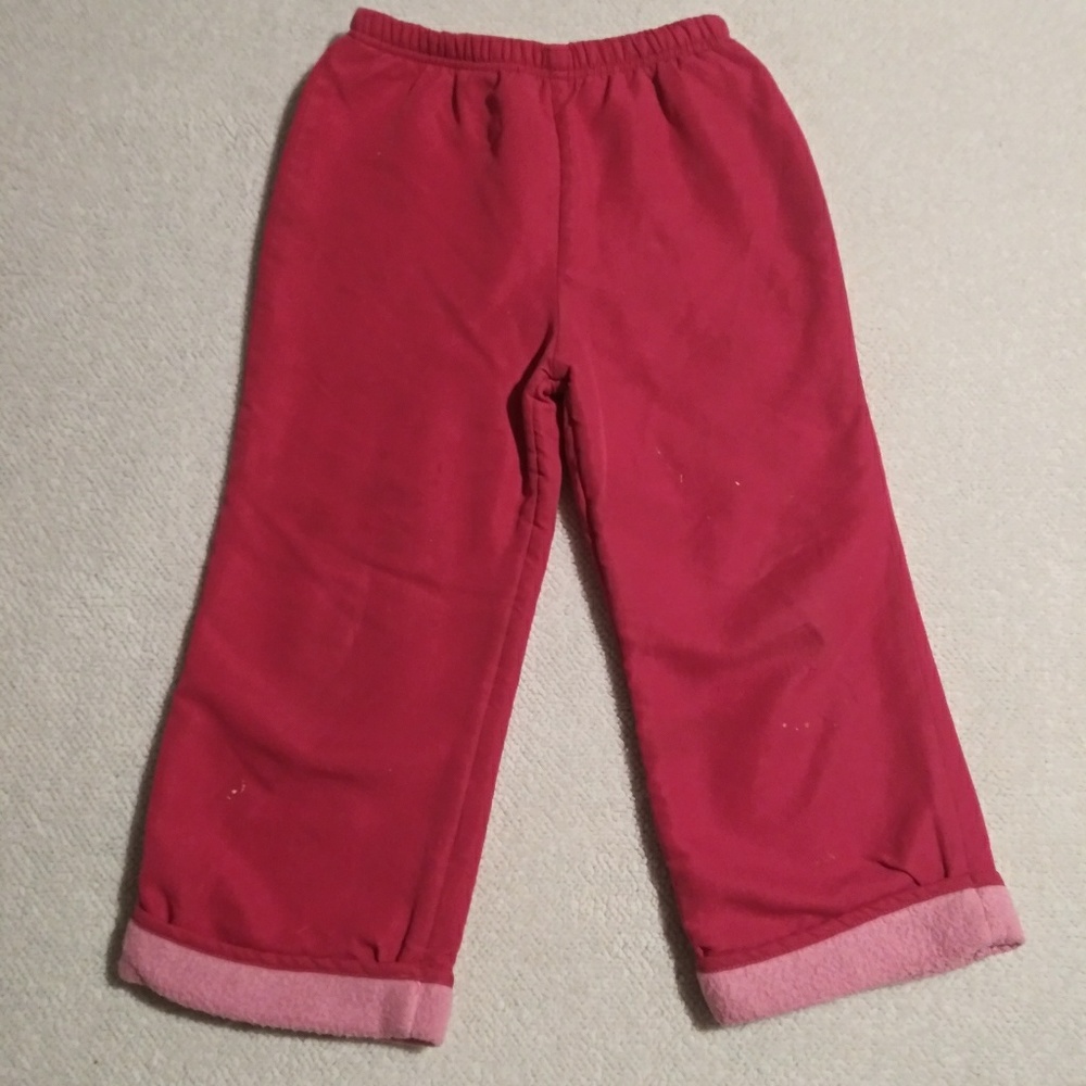 Warm lined pants size 5t girls pink